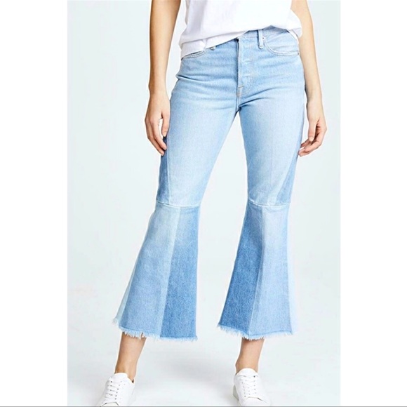 Frame Denim Denim - FRAME Denim Hurley le panel block wide flared Cropped jeans